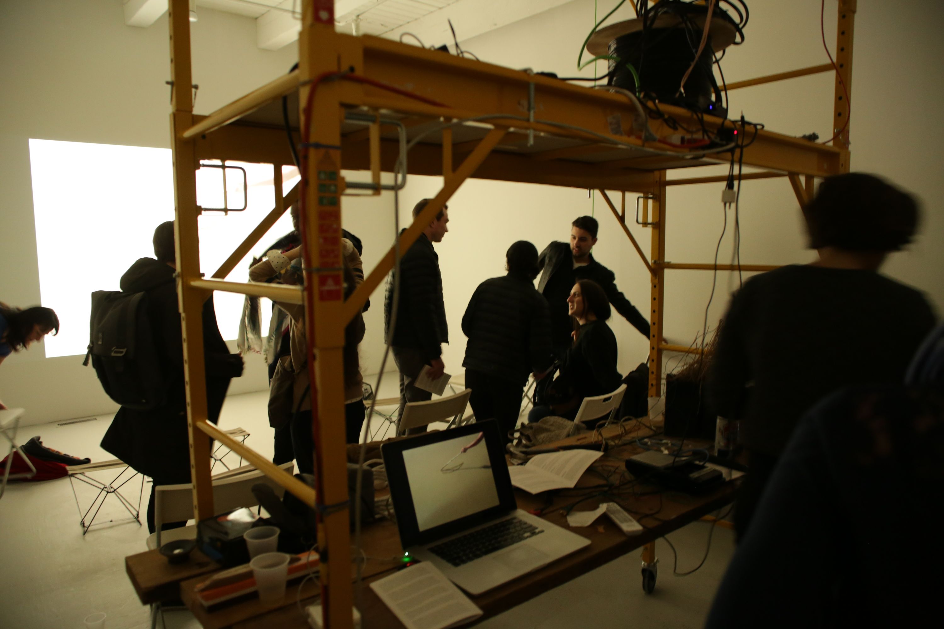 Marissa Lee Benedict and David Rueter, Installation detail - Line of Sight film festival, Chicago Artists Coalition, 2015