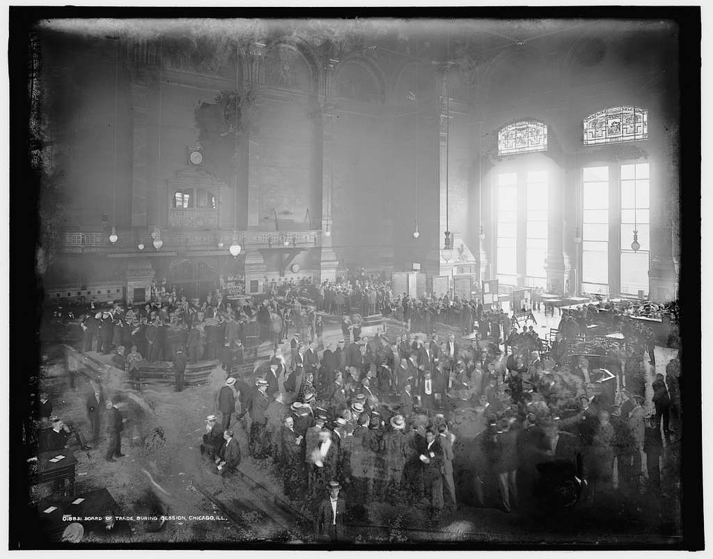 Marissa Lee Benedict, Daniel de Paula, and David Rueter, Historical photo of the Chicago Board of Trade